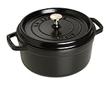 STAUB Gusseisen Bräter/Cocotte, rund 24cm, 3,8L, schwarz