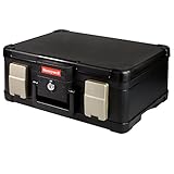 Feuerfeste Wasserdichte Dokumentenbox Geldkassette 40,7 x 32,0 x 16,6 cm, schwarz, DIN A4