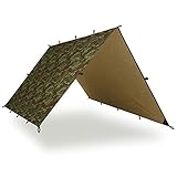 Aqua Quest Defender Zeltplane - 100% wasserdichtes, strapazierfähiges Nylon Bushcraft Rettungszelt - 3 x 3m Woodland Camo