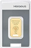 Goldbarren 10 g 10g Gramm Heraeus - Feingold 999.9 im Scheckkartenformat - LBMA zertifiziert - Anlagegold online kaufen - Edelmetalle als Anlage und Geschenk